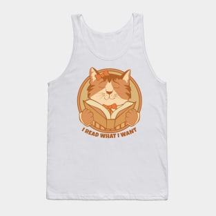 I Read What I Want Kitty Tank Top